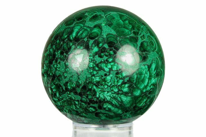 Flowery, Polished Malachite Sphere - DR Congo #284433